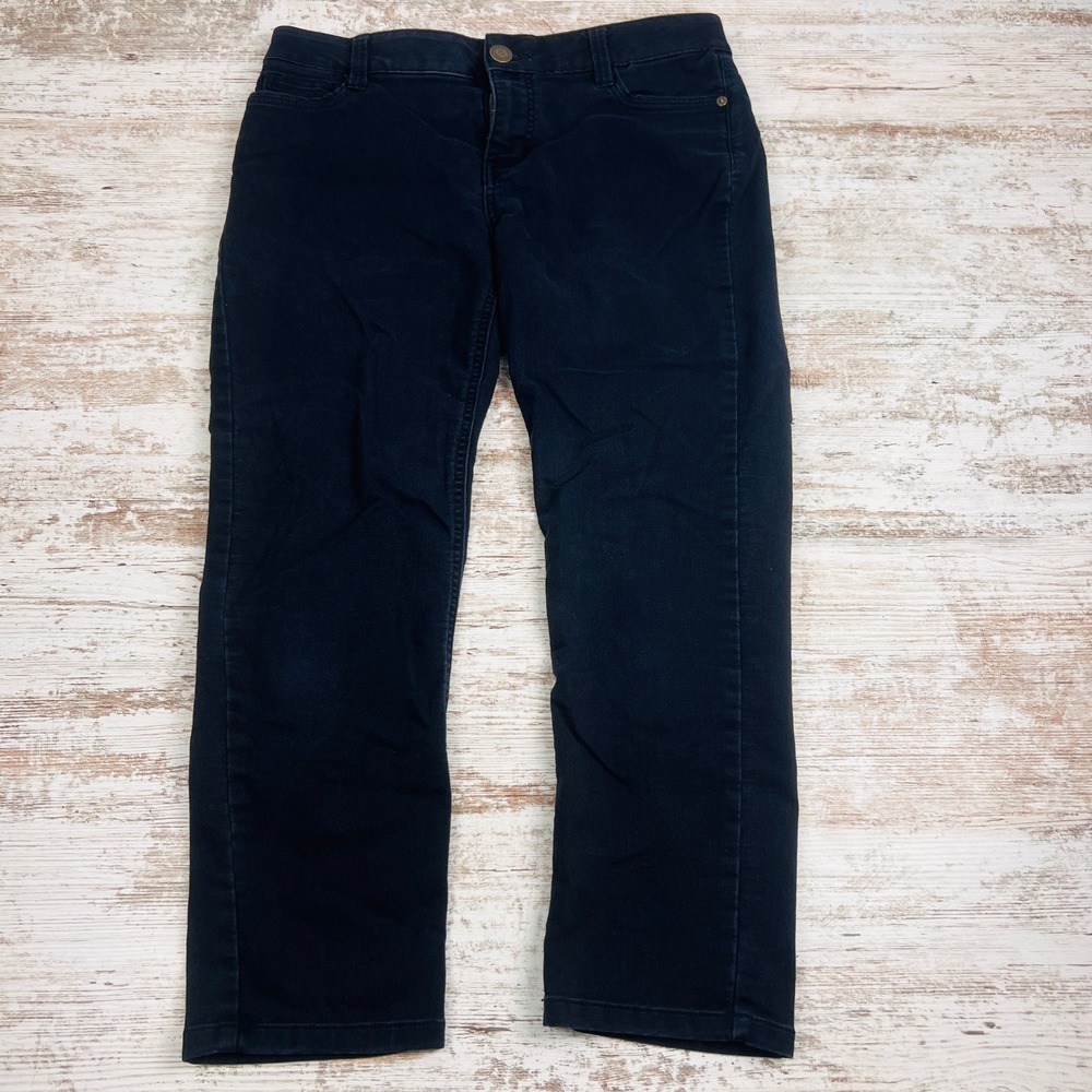 Liz Claiborne Sara Slim Leg Jeans Womens 10PS Black Mid Rise Stretch Petite